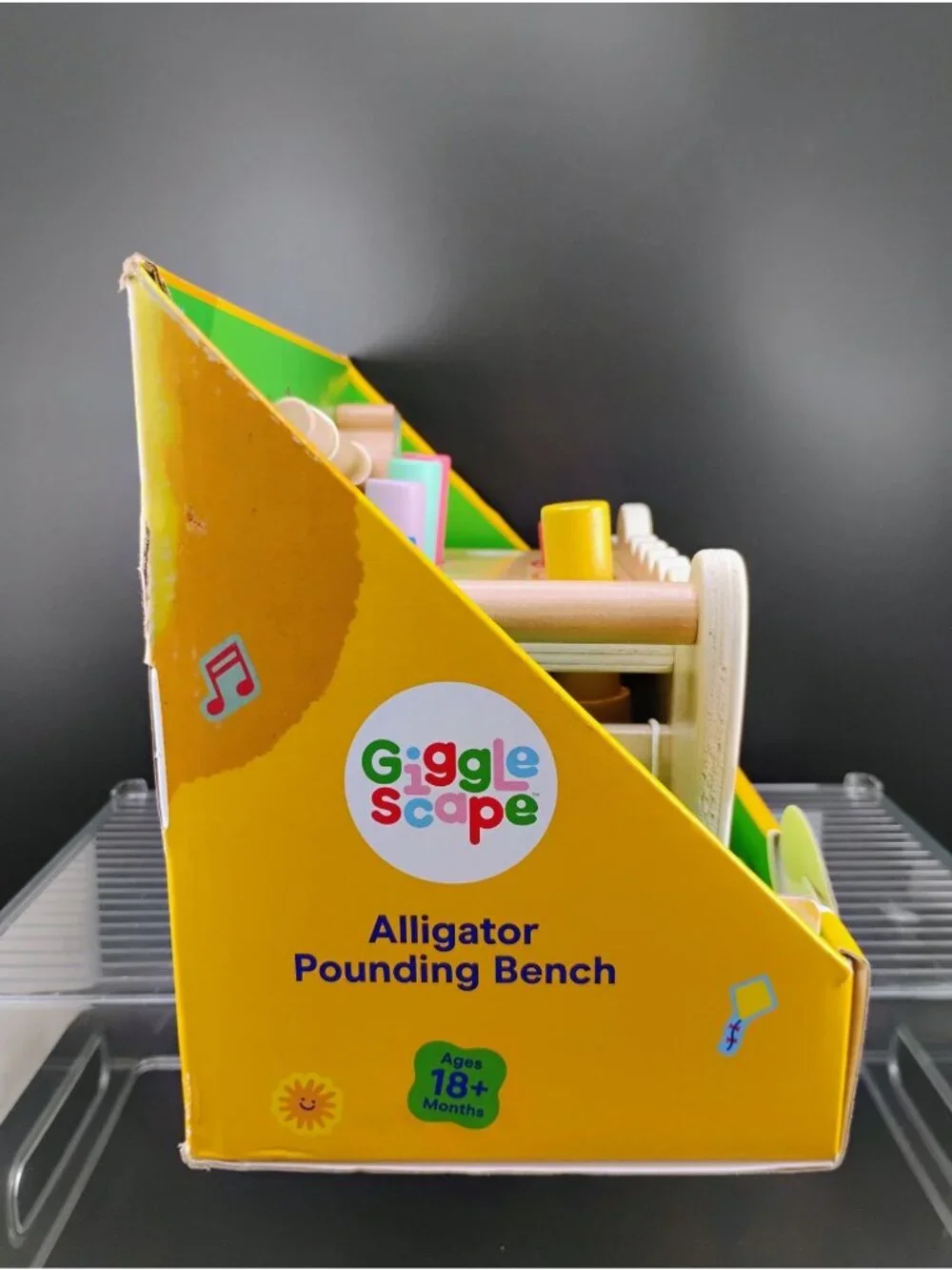 Gigglescape Alligator Pounding Bench Wooden Hammer Toy 18+ Months